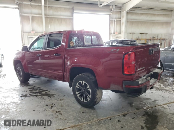 2021 Chevrolet Colorado 4WD Z71 with VIN 1GCGTDEN8M1234243, listed as a Copart auction lot 47742615 with 21,713 mi miles and Salvage title. Bid and sale history available at DreamBid. Image 2.