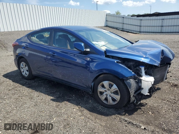 2016 Hyundai Elantra SE with VIN 5NPDH4AE6GH781888, listed as a Copart auction lot 61032035 with 55,652 mi miles and Salvage title. Bid and sale history available at DreamBid. Image 4.