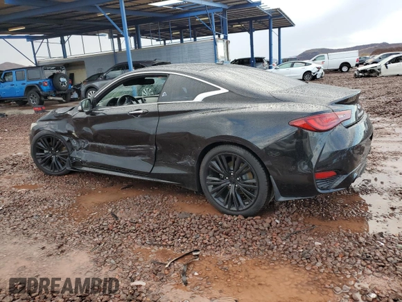 2018 Infiniti Q60 Sport with VIN JN1EV7EK5JM340008, listed as a Copart auction lot 59180555 with 65,856 mi miles and Salvage title. Bid and sale history available at DreamBid. Image 2.