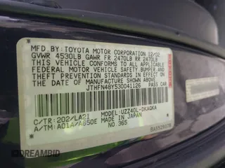 2003 Lexus SC 430 z VIN JTHFN48Y530041126, wystawiony jako IAAI lot #41794578 z przebiegiem 143 391 mil mil oraz . Historia ofert i sprzedaży dostępna na DreamBid. Obrazek 9.