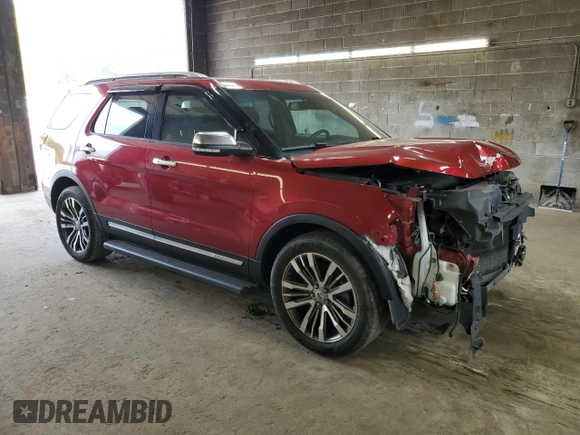 2017 Ford Explorer Platinum with VIN 1FM5K8HTXHGB84262, listed as a Copart auction lot 59266165 with 50,702 mi miles and Salvage title. Bid and sale history available at DreamBid. Image 4.