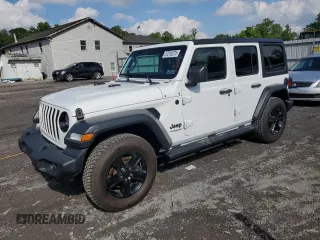 2021 Jeep Wrangler Unlimited Sport S z VIN 1C4HJXDG3MW583165, wystawiony jako Copart lot #57218275 z przebiegiem 74 353 mil mil oraz Szkoda całkowita • Salvage title. Historia ofert i sprzedaży dostępna na DreamBid. Obrazek 1.
