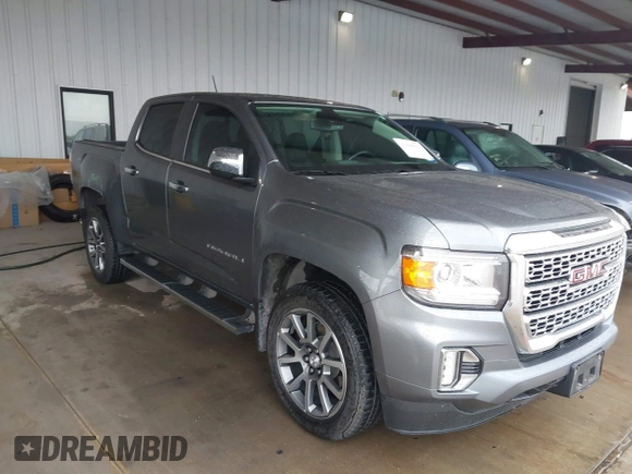 2022 GMC Canyon 2WD Denali with VIN 1GTG5EEN4N1114408, listed as a IAAI auction lot 41908815 with 34,730 mi miles. Bid and sale history available at carsss.com. Image 1.