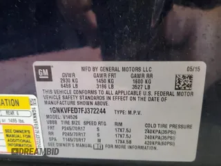 2015 Chevrolet Traverse LS z VIN 1GNKVFED7FJ372244, wystawiony jako Copart lot #56915315 z przebiegiem 78 677 mil mil oraz Szkoda całkowita • Salvage title. Historia ofert i sprzedaży dostępna na DreamBid. Obrazek 14.