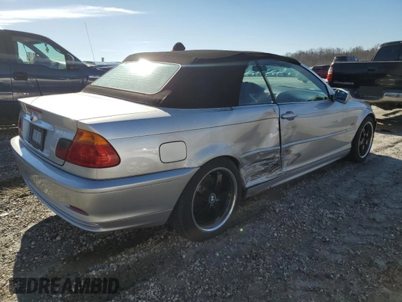 2002 BMW 3 Series 325Ci with VIN WBABS33412PG84795, listed as a Copart auction lot 45475085 with 0 mi miles and Salvage Title. Bid and sale history available at carsss.com. Image 3.