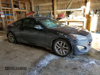2015 Hyundai Genesis Coupe R-Spec with VIN KMHHU6KJ0FU124296, listed as a Copart auction lot 46195435 with 148,714 mi miles and Salvage title. Bid and sale history available at DreamBid. Image 4.