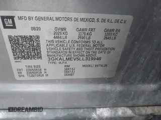 2020 GMC Terrain SLE with VIN 3GKALMEV5LL319946, listed as a IAAI auction lot 41952171 with 98,859 mi miles and . Bid and sale history available at DreamBid. Image 9.