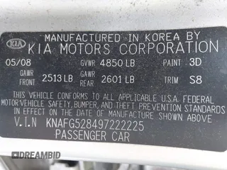 2009 Kia Rondo LX with VIN KNAFG528497222225, listed as a IAAI auction lot 42108192 with 113,040 mi miles. Bid and sale history available at carsss.com. Image 9.