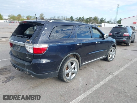 2011 Dodge Durango Citadel with VIN 1D4RE5GG5BC648477, listed as a IAAI auction lot 42129103 with 166,956 mi miles and . Bid and sale history available at DreamBid. Image 4.