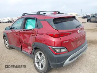 2023 Hyundai Kona SEL with VIN KM8K6CAB1PU061462, listed as a IAAI auction lot 41549269 with 32,599 mi miles. Bid and sale history available at carsss.com. Image 3.