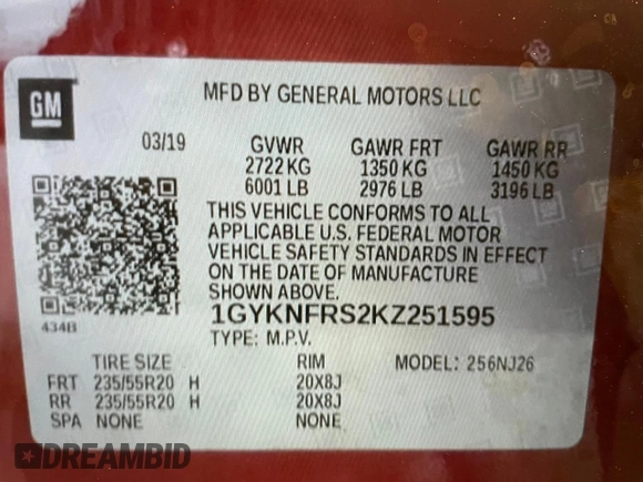 2019 Cadillac XT5 Premium Luxury AWD z VIN 1GYKNFRS2KZ251595, wystawiony jako Copart lot #56428045 z przebiegiem 23 925 mil mil oraz Szkoda całkowita • Salvage title. Historia ofert i sprzedaży dostępna na DreamBid. Obrazek 10.