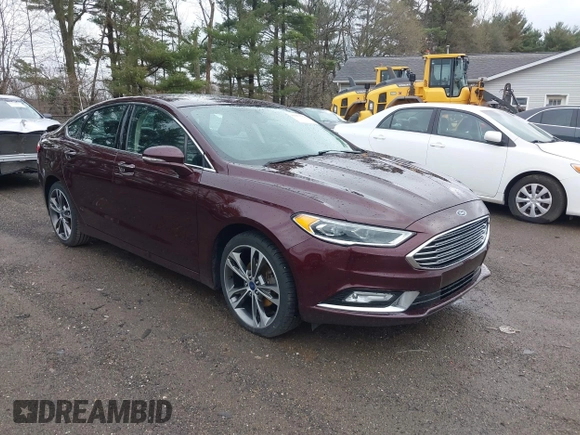 2017 Ford Fusion Titanium with VIN 3FA6P0K9XHR176802, listed as a IAAI auction lot 41953750 with 119,455 mi miles. Bid and sale history available at carsss.com. Image 1.