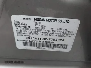 2000 Nissan Maxima GXE z VIN JN1CA31D0YT754624, wystawiony jako IAAI lot #42299290 z przebiegiem 81 958 mil mil oraz . Historia ofert i sprzedaży dostępna na DreamBid. Obrazek 9.