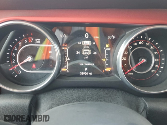 2018 Jeep Wrangler Unlimited Rubicon with VIN 1C4HJXFG1JW125326, listed as a Copart auction lot 62655395 with 33,920 mi miles and Clean title. Bid and sale history available at DreamBid. Image 9.