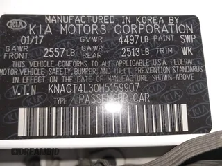 2017 Kia Optima LX with VIN KNAGT4L30H5159907, listed as a IAAI auction lot 41565872 with 84,537 mi miles. Bid and sale history available at carsss.com. Image 9.