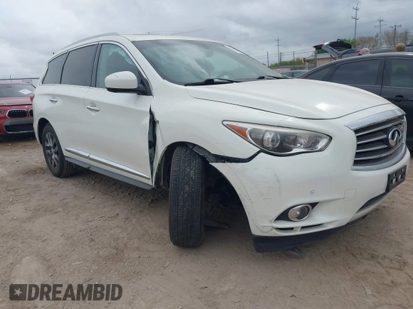 2015 Infiniti QX60 with VIN 5N1AL0MN0FC525886, listed as a IAAI auction lot 41861697 with 77,963 mi miles. Bid and sale history available at carsss.com. Image 1.