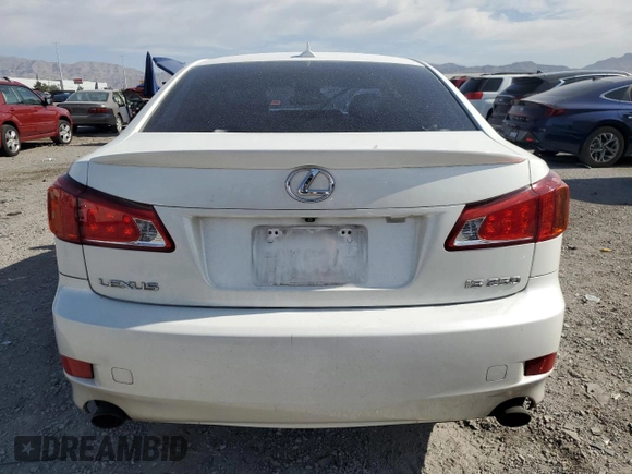 2010 Lexus IS 250 with VIN JTHBF5C27A2096487, listed as a Copart auction lot 58865595 with 178,751 mi miles and Salvage title. Bid and sale history available at DreamBid. Image 6.