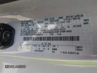 2023 Ford F-150 XL with VIN 1FTMF1C57PKD08603, listed as a IAAI auction lot 41804602 with Not provided miles and . Bid and sale history available at DreamBid. Image 9.