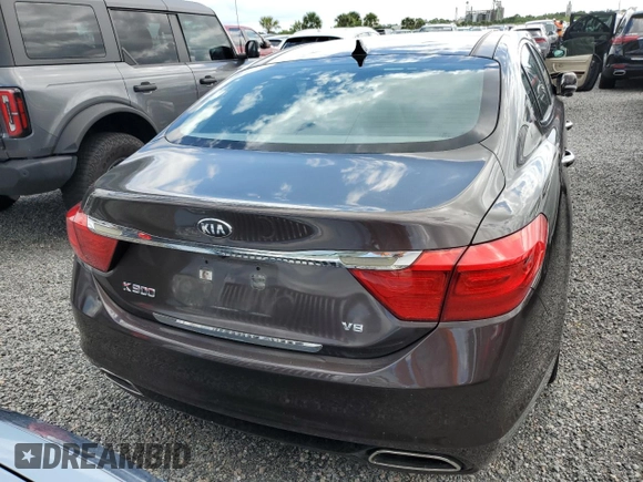 2015 Kia K900 Luxury with VIN KNALW4D48F6017602, listed as a Copart auction lot 74309814 with 0 mi miles and Salvage Title. Bid and sale history available at carsss.com. Image 6.