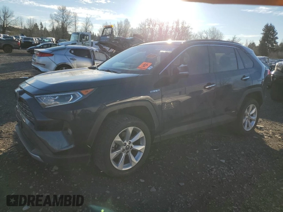 2020 Toyota RAV4 Hybrid Limited with VIN 2T3DWRFV3LW075010, listed as a Copart auction lot 87093284 with 0 mi miles and Salvage Title. Bid and sale history available at carsss.com. Image 1.