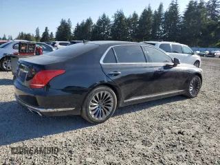 2017 Genesis G90 Premium z VIN KMHG34JA4HU033233, wystawiony jako Copart lot #55357555 z przebiegiem 264 462 mil mil oraz Czysty tytuł • Clean title. Historia ofert i sprzedaży dostępna na DreamBid. Obrazek 3.