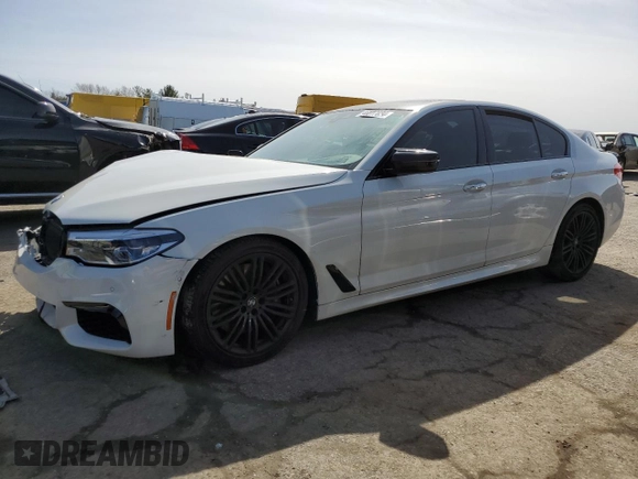 2018 BMW 5 Series M550i xDrive with VIN WBAJB9C54JB287422, listed as a Copart auction lot 46017034 with Not provided miles and Salvage title. Bid and sale history available at DreamBid. Image 1.