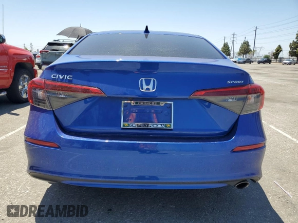 2023 Honda Civic Sport with VIN 2HGFE2F59PH533336, listed as a Copart auction lot 61692945 with 21,726 mi miles and Salvage title. Bid and sale history available at DreamBid. Image 6.