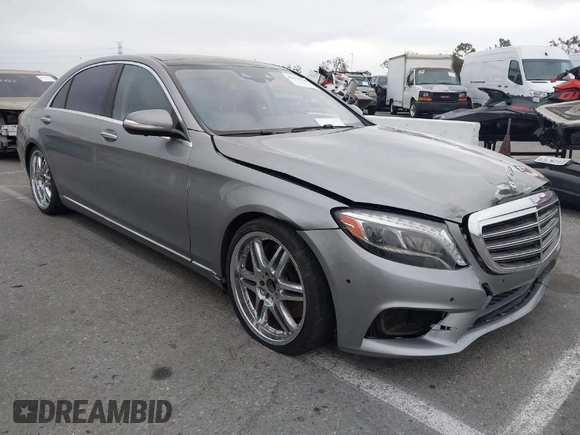 2015 Mercedes-Benz S-Class S 550 with VIN WDDUG8CB6FA185219, listed as a IAAI auction lot 42032135 with 104,346 mi miles. Bid and sale history available at carsss.com. Image 1.