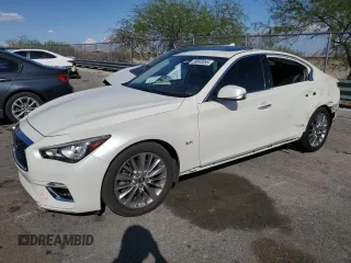 2019 Infiniti Q50 Luxe with VIN JN1EV7AP2KM515513, listed as a Copart auction lot 59893895 with 124,644 mi miles and Salvage title. Bid and sale history available at DreamBid. Image 1.