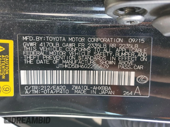 2016 Lexus CT 200h z VIN JTHKD5BH6G2255679, wystawiony jako Copart lot #52717095 z przebiegiem 148 953 mil mil oraz Szkoda całkowita • Salvage title. Historia ofert i sprzedaży dostępna na DreamBid. Obrazek 12.