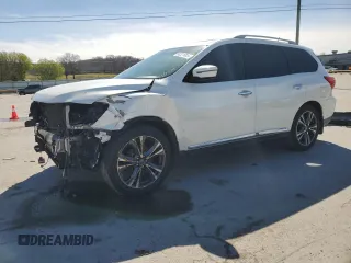 2017 Nissan Pathfinder Platinum with VIN 5N1DR2MN6HC619281, listed as a Copart auction lot 50221005 with 141,719 mi miles and Salvage title. Bid and sale history available at DreamBid. Image 1.