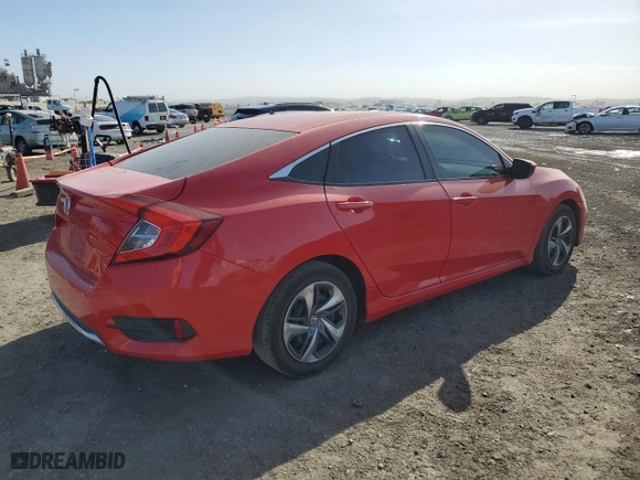 2020 Honda Civic Sedan LX with VIN 2HGFC2F66LH506586, listed as a Copart auction lot 79503074 with 108,958 mi miles and Salvage Title. Bid and sale history available at carsss.com. Image 3.