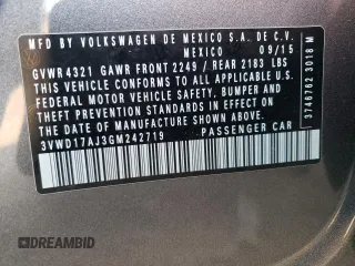 2016 Volkswagen Jetta Sport z VIN 3VWD17AJ3GM242719, wystawiony jako Copart lot #62234275 z przebiegiem 73 394 mil mil oraz Szkoda całkowita • Salvage title. Historia ofert i sprzedaży dostępna na DreamBid. Obrazek 12.
