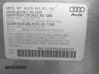 2010 Audi Q5 Premium Plus z VIN WA1LKAFP8AA068330, wystawiony jako IAAI lot #42417289 z przebiegiem 129 880 mil mil oraz . Historia ofert i sprzedaży dostępna na DreamBid. Obrazek 9.