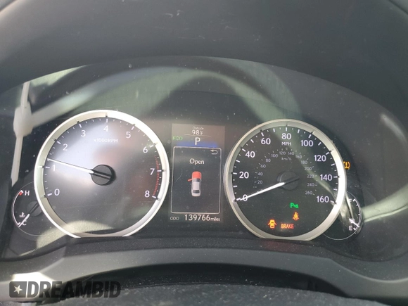 2015 Lexus IS 350 with VIN JTHBE1D22F5018828, listed as a Copart auction lot 57232955 with 139,766 mi miles and Salvage title. Bid and sale history available at DreamBid. Image 9.