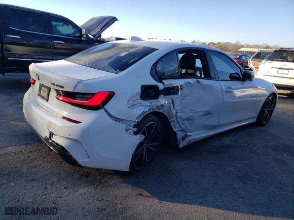 2020 BMW 3 Series M340i with VIN WBA5U7C01LFH44724, listed as a Copart auction lot 85254224 with 42,989 mi miles and Salvage Title. Bid and sale history available at carsss.com. Image 3.