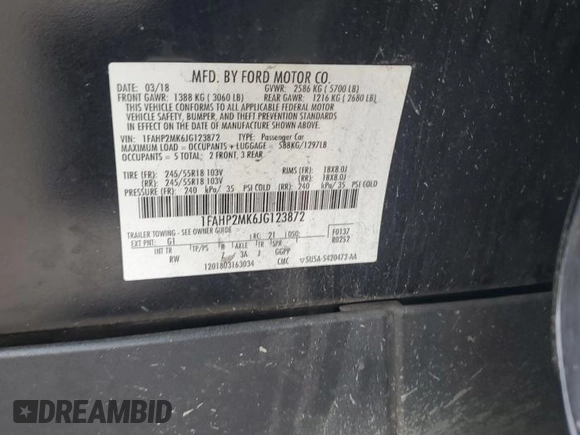 2018 Ford Police Interceptor with VIN 1FAHP2MK6JG123872, listed as a Copart auction lot 51318825 with 142,214 mi miles and Salvage title. Bid and sale history available at DreamBid. Image 12.