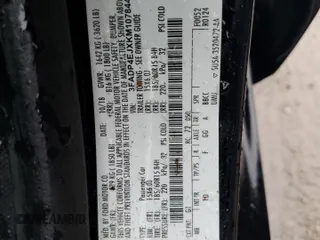 2019 Ford Fiesta SE с VIN 3FADP4EJXKM107844, выставлен на аукционе Copart как лот 58536805 с пробегом 132 793 миль миль и На запчасти • Non repairable. История ставок и продаж доступна на DreamBid. Изображение 12.
