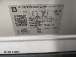 2019 Chevrolet Blazer z VIN 3GNKBBRA7KS643152, wystawiony jako IAAI lot #41510933 z przebiegiem 73 252 mil mil oraz . Historia ofert i sprzedaży dostępna na DreamBid. Obrazek 9.
