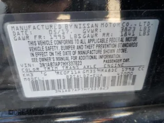 2017 Nissan Sentra S with VIN 3N1AB7AP7HY337823, listed as a Copart auction lot 62816995 with 73,448 mi miles and Salvage title. Bid and sale history available at DreamBid. Image 13.