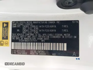 2015 Lexus RX 350 с VIN 2T2ZK1BA5FC177411, выставлен на аукционе IAAI как лот 42641847 с пробегом 71 530 миль миль и . История ставок и продаж доступна на DreamBid. Изображение 9.