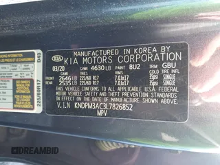 2020 Kia Sportage LX with VIN KNDPM3AC3L7826852, listed as a IAAI auction lot 41588029 with 55,000 mi miles and . Bid and sale history available at DreamBid. Image 9.