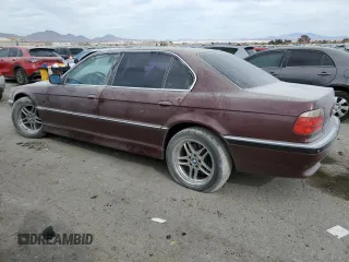 2001 BMW 7 Series 740iL with VIN WBAGH83411DP18779, listed as a Copart auction lot 43258765 with 110,214 mi miles and Salvage Title. Bid and sale history available at carsss.com. Image 2.