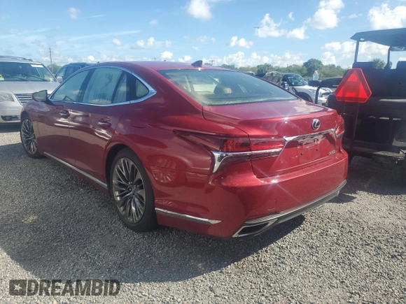 2018 Lexus LS 500 with VIN JTHB51FF5J5005774, listed as a Copart auction lot 74082444 with Not provided miles and Salvage title. Bid and sale history available at DreamBid. Image 2.
