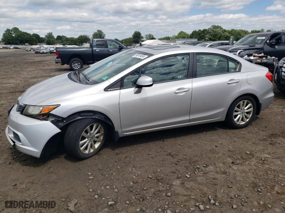 2012 Honda Civic Sdn EX-L with VIN 19XFB2F97CE013880, listed as a Copart auction lot 59819494 with 222,678 mi miles and Salvage Title. Bid and sale history available at carsss.com. Image 1.