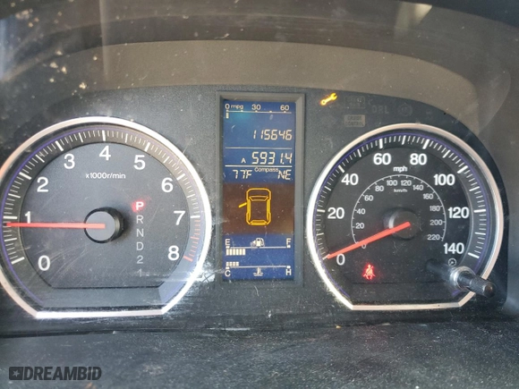 2010 Honda CR-V EX-L with VIN JHLRE4H7XAC009499, listed as a Copart auction lot 76495074 with 115,646 mi miles and Salvage Title. Bid and sale history available at carsss.com. Image 9.