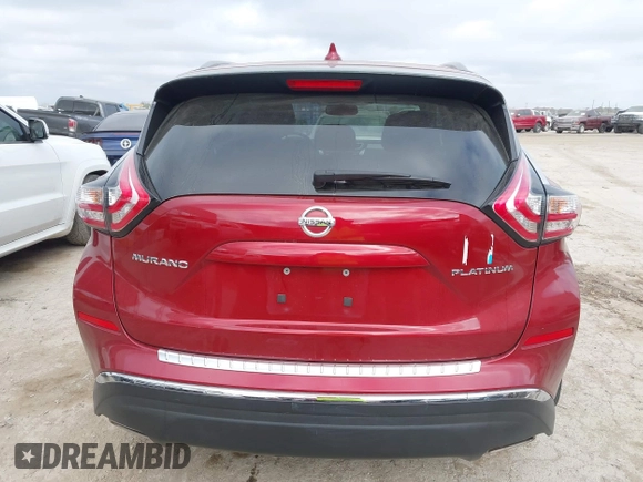 2017 Nissan Murano SV with VIN 5N1AZ2MGXHN156862, listed as a IAAI auction lot 41761375 with 8,430 mi miles. Bid and sale history available at carsss.com. Image 16.