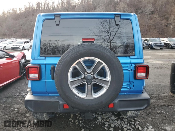 2022 Jeep Wrangler Unlimited Sahara z VIN 1C4HJXEG3NW246088, wystawiony jako Copart lot #50167185 z przebiegiem 16 074 mil mil oraz Nie do naprawy • Non repairable. Historia ofert i sprzedaży dostępna na DreamBid. Obrazek 6.