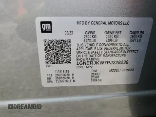 2023 Chevrolet Traverse RS with VIN 1GNERJKW7PJ228236, listed as a Copart auction lot 88091645 with 17,256 mi miles and Salvage Title. Bid and sale history available at carsss.com. Image 13.