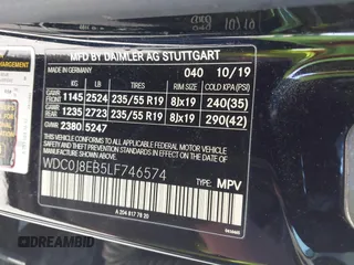2020 Mercedes-Benz GLC with VIN WDC0J8EB5LF746574, listed as a IAAI auction lot 41772545 with 81,266 mi miles. Bid and sale history available at carsss.com. Image 9.